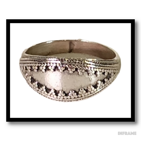 Sterling Silver Cigar Band Antique Ring